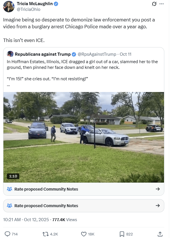 Tweet from DHS Assistant Secretary Tricia McLaughlin